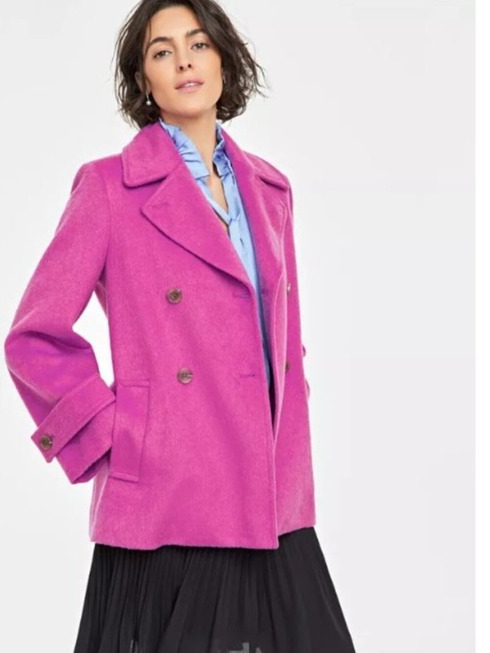 on 34th Street NWT Magenta peacock coat